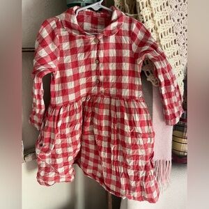 Simply Grey Girls Linen Dress with Peter Pan Collar